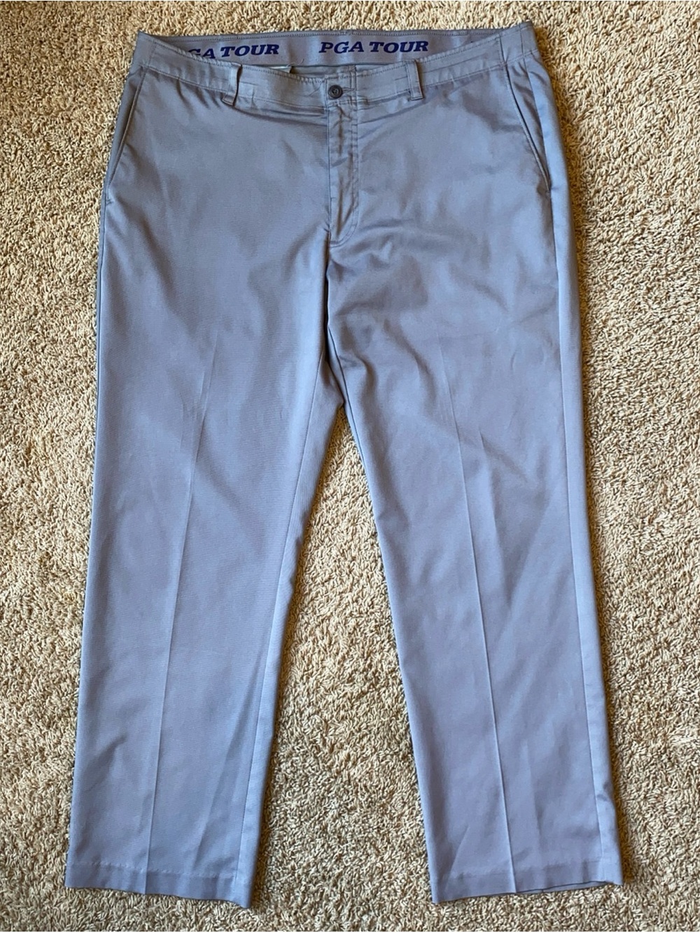 PGA Tour Chino Golf Pants Mens Size 36x30 Gray Performance Stretch Casual Work